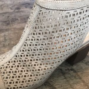 Perforated Peep-Toe Bootie